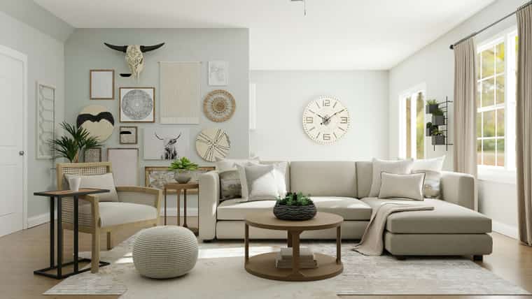 Living room furniture display