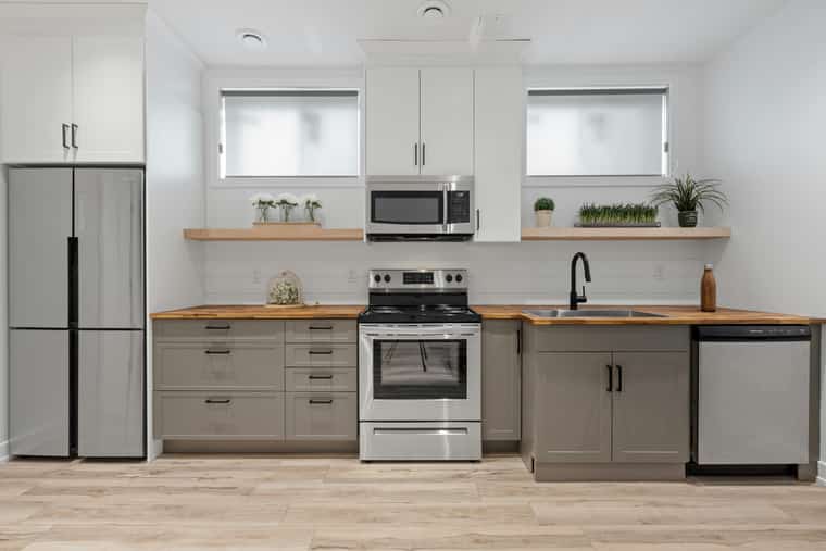 Modern kitchen with home appliances