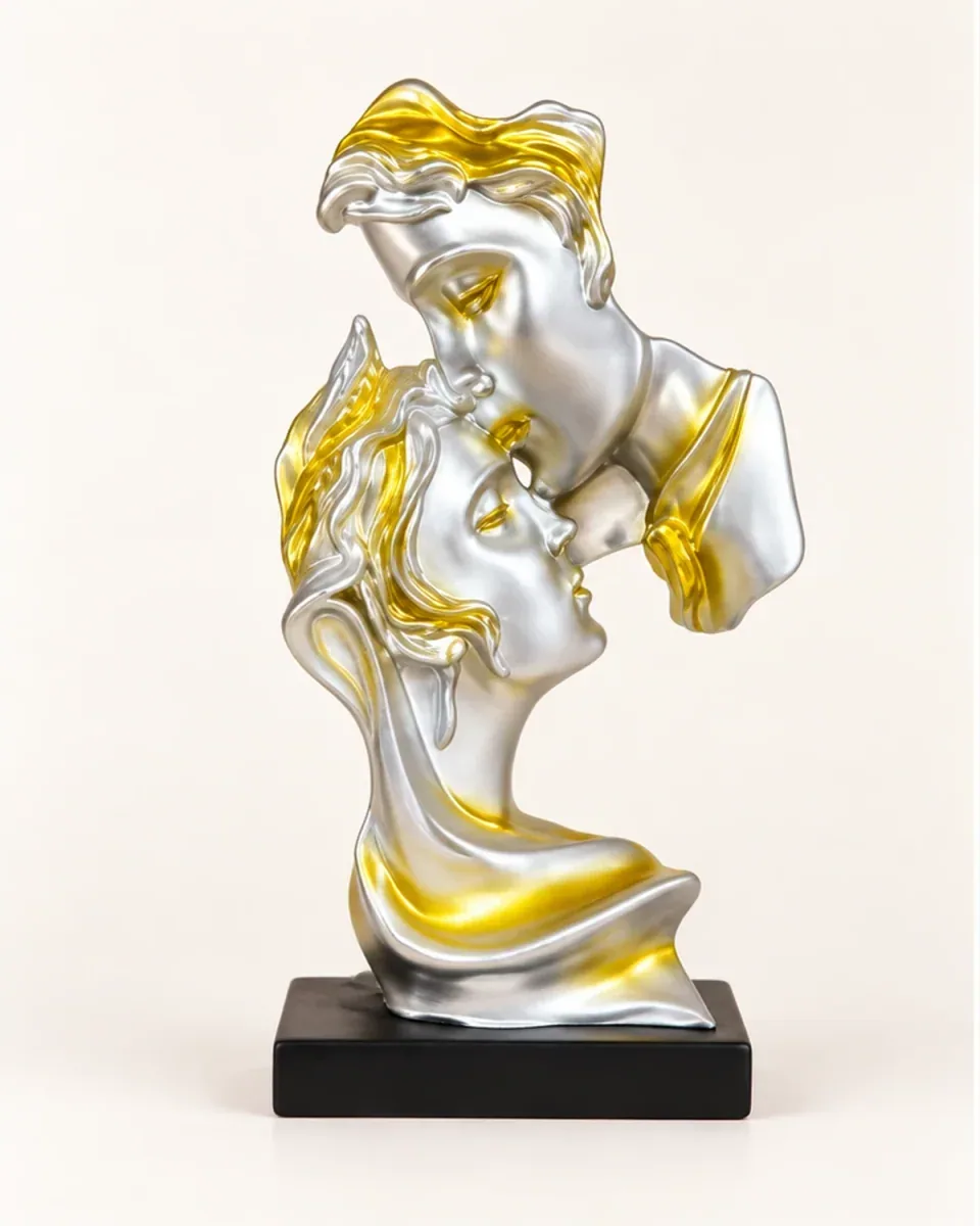 Mother and Child silver-gold decorative sculpture